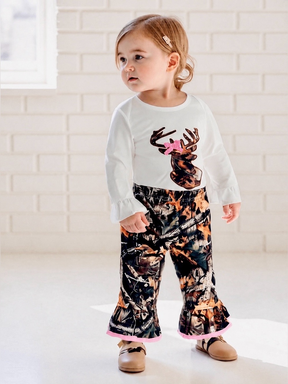 Precious Girl’s Camo Bell Bottom 2 Piece Outfit - NWOT!